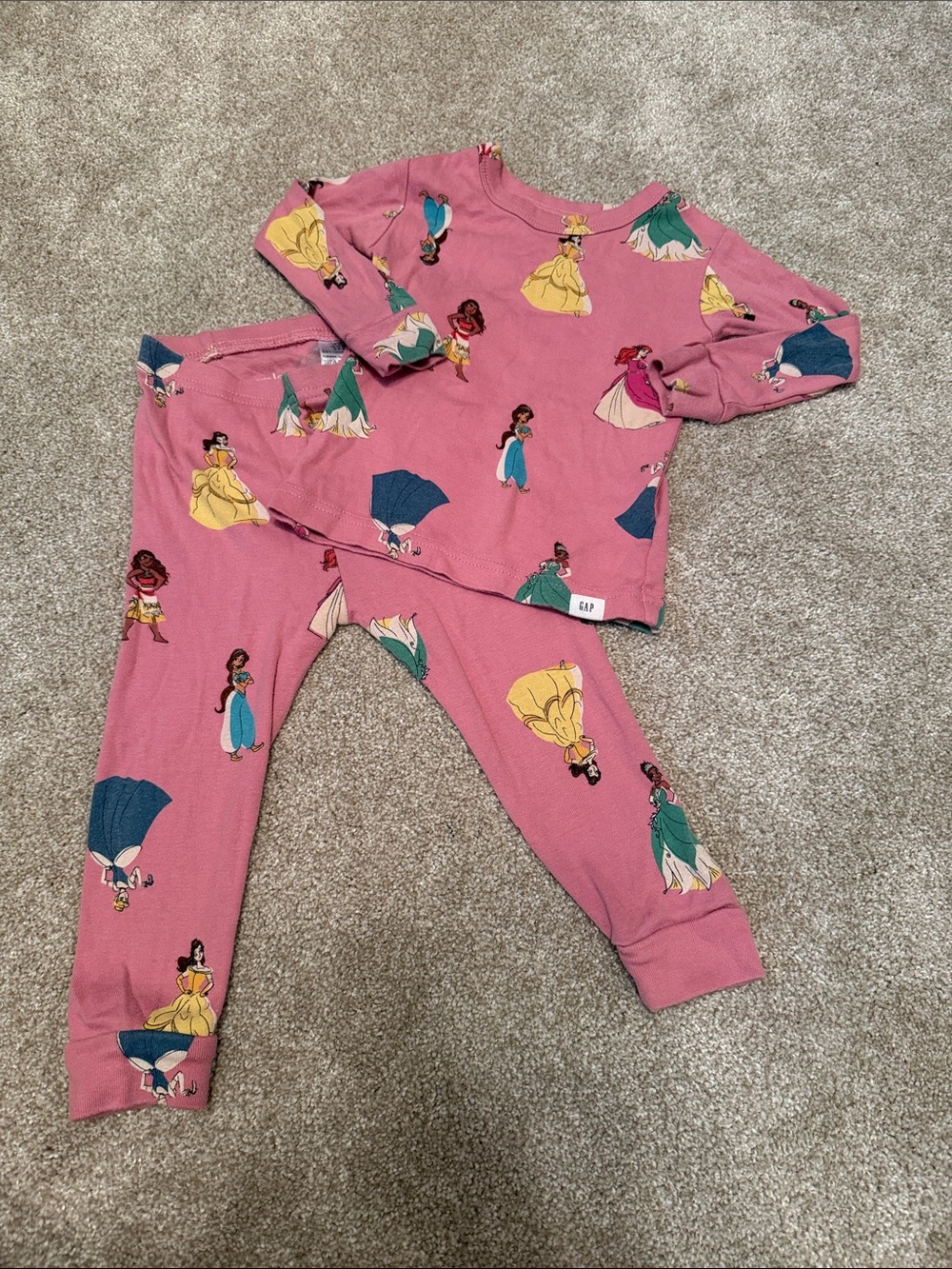 GAP Girls Pink Princess Print Pajama Set